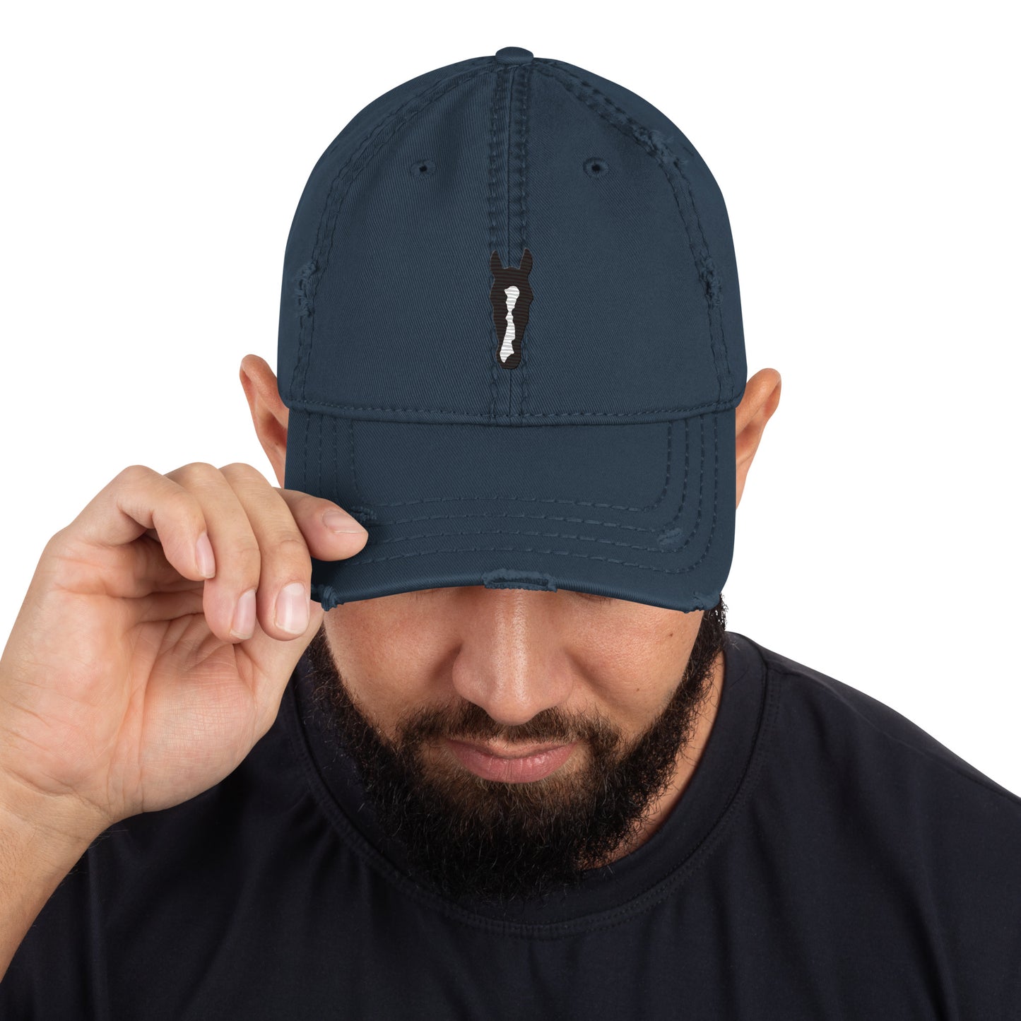 Custom Embroidered Equine Distressed Hat