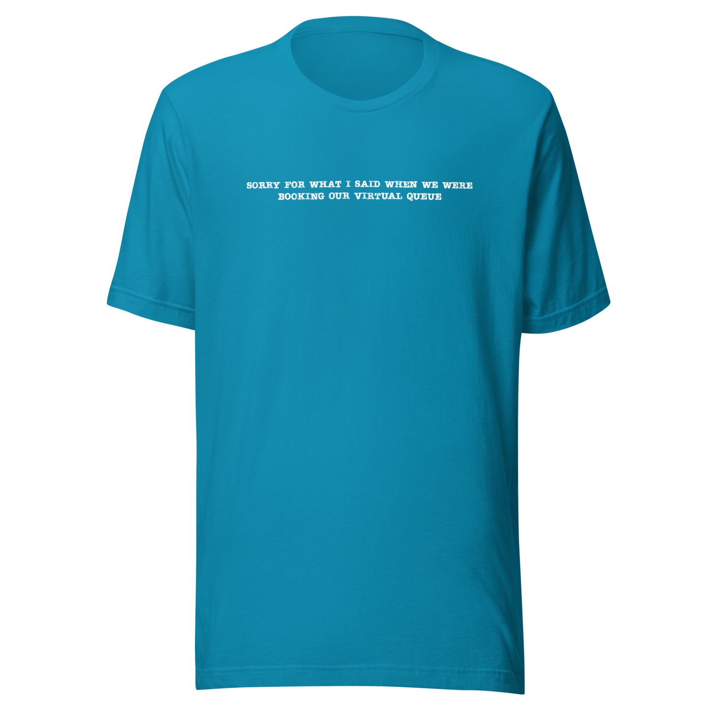 Sorry for What I Said When We Were Booking Our Virtual Queue T-shirt