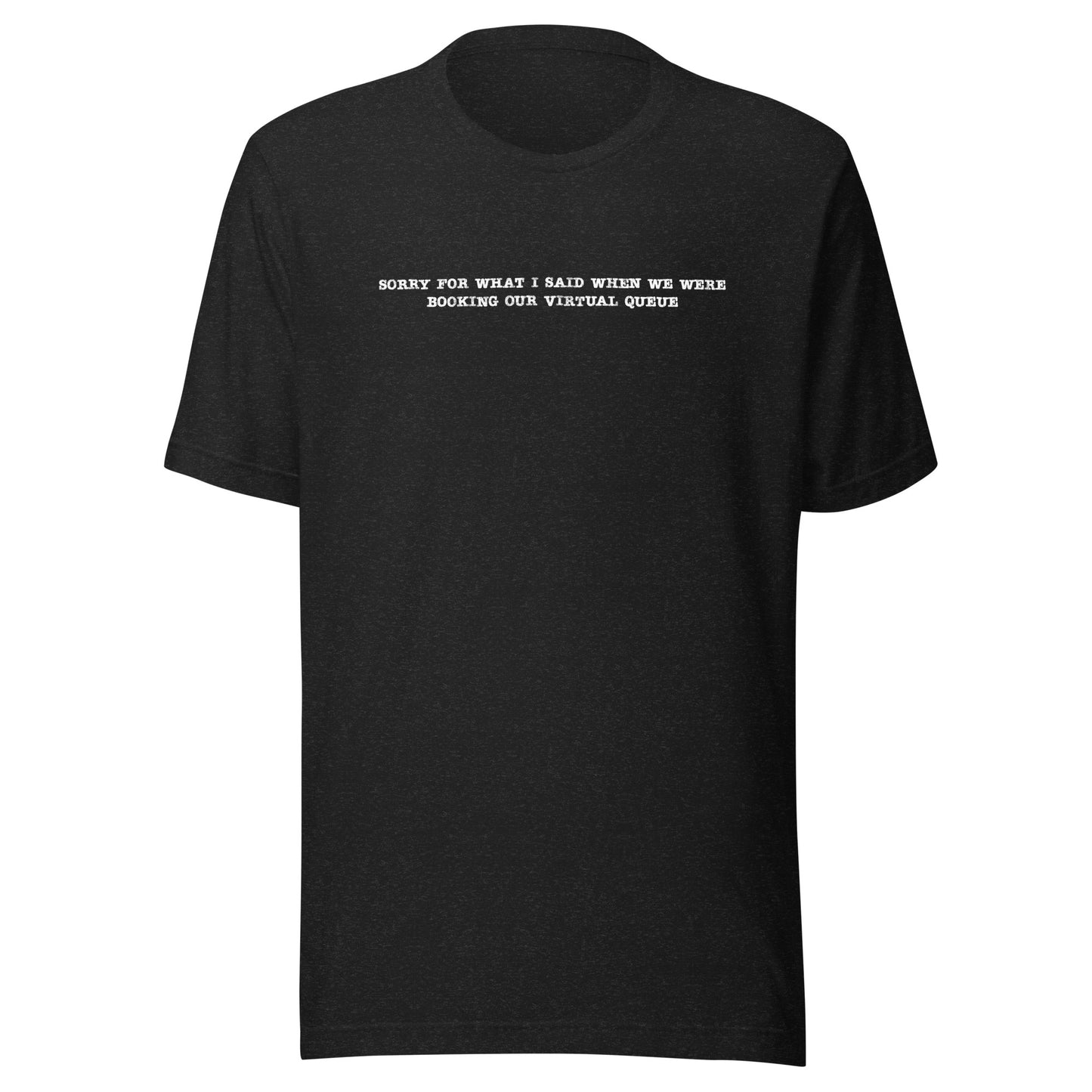 Sorry for What I Said When We Were Booking Our Virtual Queue T-shirt